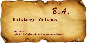 Balatonyi Arianna névjegykártya